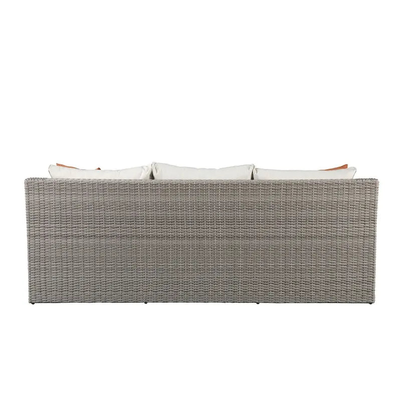 CUSchoice Ensemble de section de patio gris avec 2 oreillers - 82L X 36P X 30H