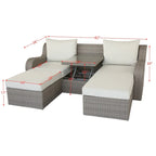 CUSchoice Ensemble de section de patio gris avec 2 oreillers - 82L X 36P X 30H