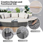 Ensemble de canapé d'extérieur rond de 6 pièces pour conversation de patio