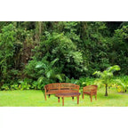 Chic Teak Peanut, ensemble de patio 3 pièces en teck, canapé triple, fauteuil et table basse