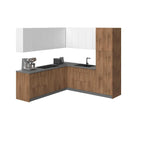 Ensemble de meubles de cuisine en panneaux de particules (Tan/Argent/Blanc/Noir) avec portes et tiroirs à fermeture douce