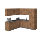Ensemble de meubles de cuisine en panneaux de particules (Tan/Argent/Blanc/Noir) avec portes et tiroirs à fermeture douce