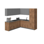 Ensemble de meubles de cuisine en panneaux de particules (Tan/Argent/Blanc/Noir) avec portes et tiroirs à fermeture douce