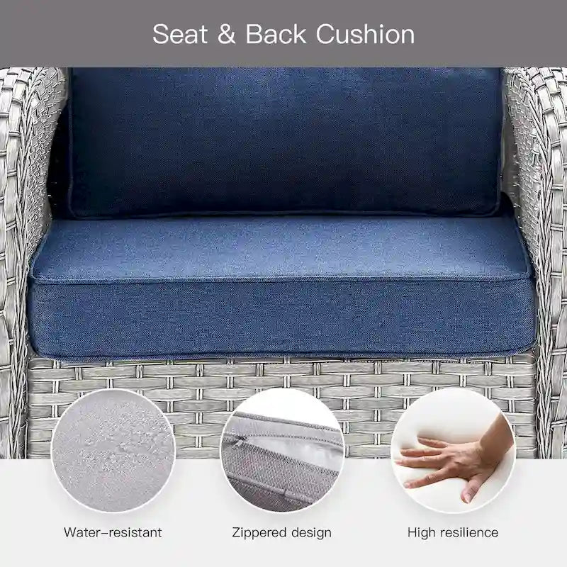 1 Causeuse avec fauteuil pivotant et coussins - Beige clair