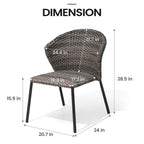Ensemble de salle à manger d'extérieur – Table à manger en aluminium avec chaises empilables en rotin PE – Ensemble de 9 pièces