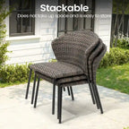 Ensemble de salle à manger d'extérieur – Table à manger en aluminium avec chaises empilables en rotin PE – Ensemble de 9 pièces