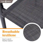 MAISONARTS Ensemble de repas 7 pièces pour patio, 6 chaises de salle à manger en textilène et aluminium et 1 table en métal avec trou pour parasol de 2,6 m