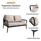 Ensemble de conversation d'extérieur moderne : Causeuse en aluminium et table basse ovale Ember Black