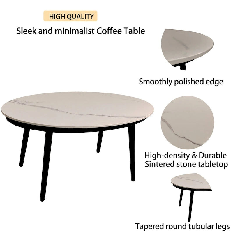 Ensemble de conversation d'extérieur moderne : Causeuse en aluminium et table basse ovale Ember Black
