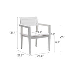 Lot de 4 chaises de salle à manger fixes d'extérieur en aluminium, grisâtre
