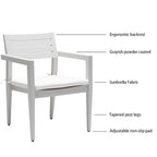 Lot de 4 chaises de salle à manger fixes d'extérieur en aluminium, grisâtre