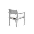 Lot de 4 chaises de salle à manger fixes d'extérieur en aluminium, grisâtre