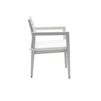 Lot de 4 chaises de salle à manger fixes d'extérieur en aluminium, grisâtre