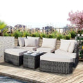 Ensemble de mobilier de jardin 6 pièces avec canapé