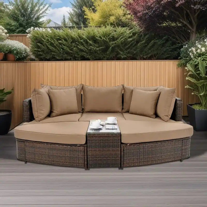 Ensemble de mobilier de jardin 6 pièces avec canapé