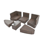 Ensemble de mobilier de jardin 6 pièces avec canapé