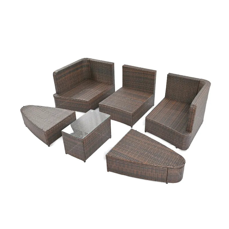 Ensemble de mobilier de jardin 6 pièces avec canapé