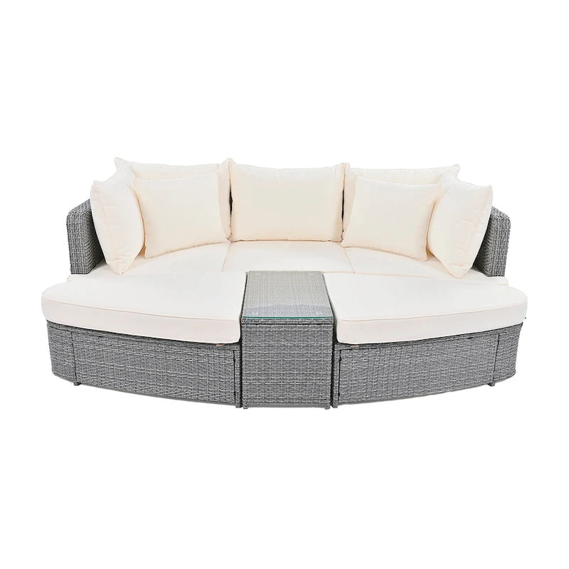 Ensemble de mobilier de jardin 6 pièces avec canapé