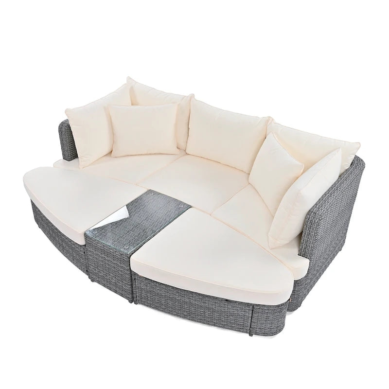 Ensemble de mobilier de jardin 6 pièces avec canapé