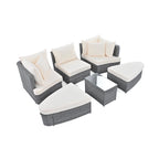 Ensemble de mobilier de jardin 6 pièces avec canapé