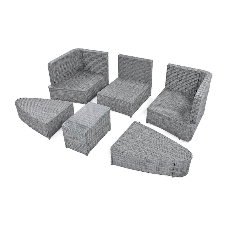 Ensemble de mobilier de jardin 6 pièces avec canapé