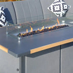 Ensemble de conversation en acrylique pour patio avec table brasero et barbecue