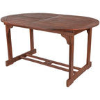 Table de salle à manger pliante ovale d'extérieur en bois d'acacia