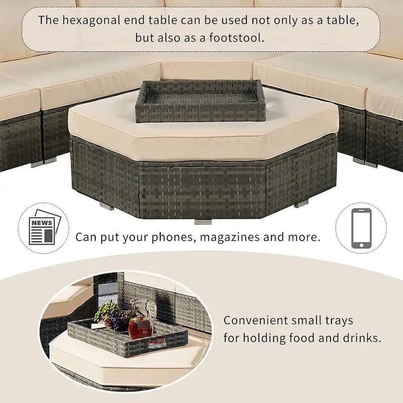 Ensemble de mobilier de jardin 6 pièces pour 6 personnes