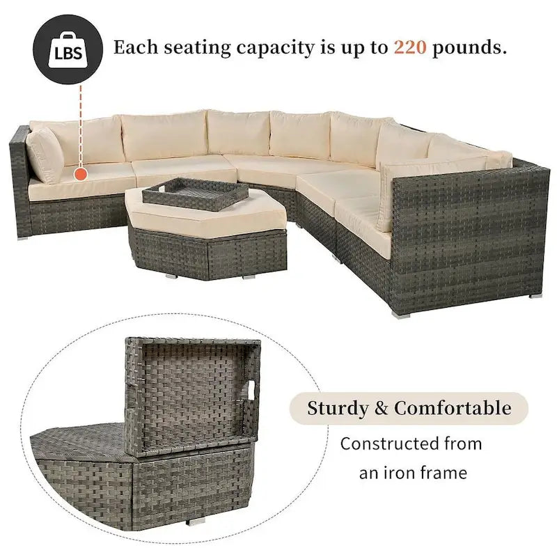 Ensemble de mobilier de jardin 6 pièces pour 6 personnes