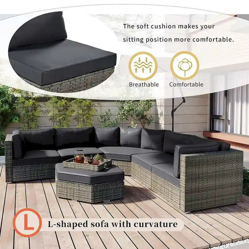 Ensemble de mobilier de jardin 6 pièces pour 6 personnes