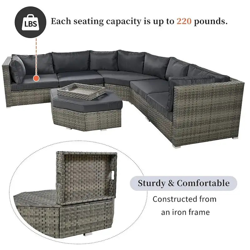 Ensemble de mobilier de jardin 6 pièces pour 6 personnes