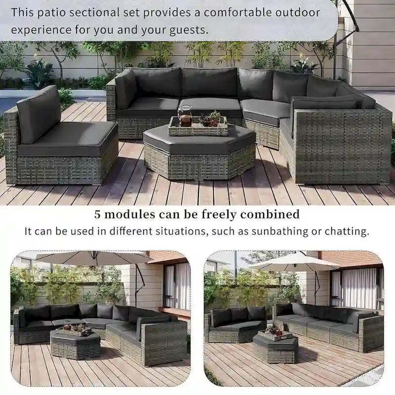Ensemble de mobilier de jardin 6 pièces pour 6 personnes