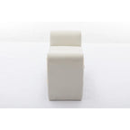 Banc en velours beige/café/ivoire/gris avec cadre en bois et garniture dorée