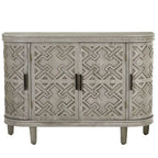 Meuble de rangement en MDF noir/marine/blanc/gris antique avec portes à motif gaufré et poignées métalliques