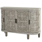 Meuble de rangement en MDF noir/marine/blanc/gris antique avec portes à motif gaufré et poignées métalliques