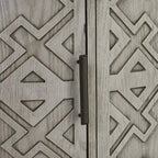 Meuble de rangement en MDF noir/marine/blanc/gris antique avec portes à motif gaufré et poignées métalliques