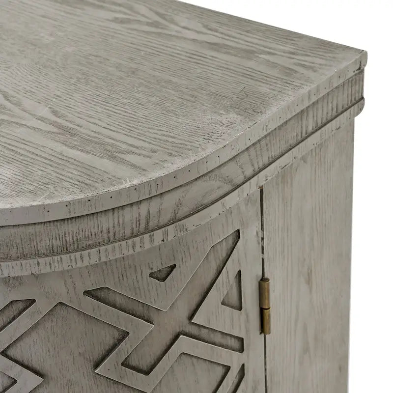 Meuble de rangement en MDF noir/marine/blanc/gris antique avec portes à motif gaufré et poignées métalliques