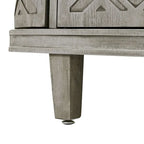 Meuble de rangement en MDF noir/marine/blanc/gris antique avec portes à motif gaufré et poignées métalliques