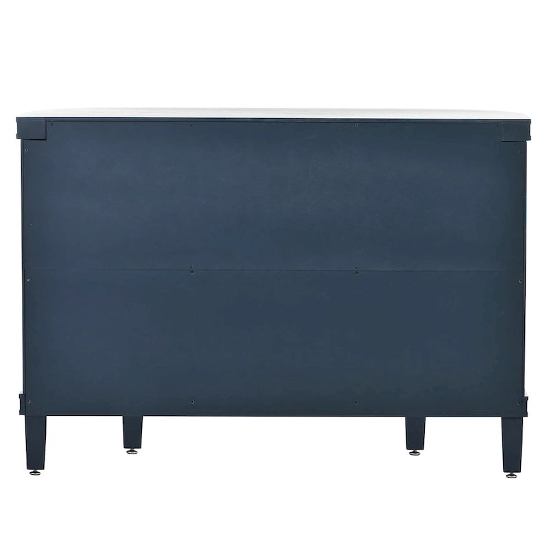 Meuble de rangement en MDF noir/marine/blanc/gris antique avec portes à motif gaufré et poignées métalliques
