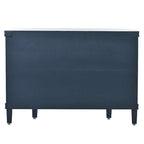 Meuble de rangement en MDF noir/marine/blanc/gris antique avec portes à motif gaufré et poignées métalliques