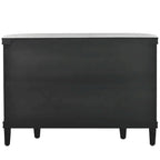 Meuble de rangement en MDF noir/marine/blanc/gris antique avec portes à motif gaufré et poignées métalliques