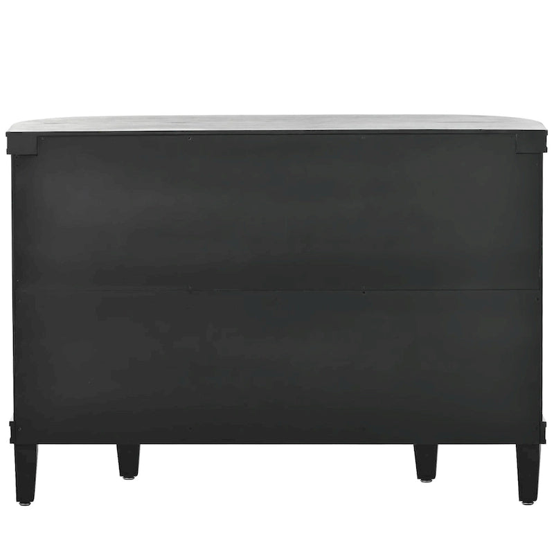 Meuble de rangement en MDF noir/marine/blanc/gris antique avec portes à motif gaufré et poignées métalliques
