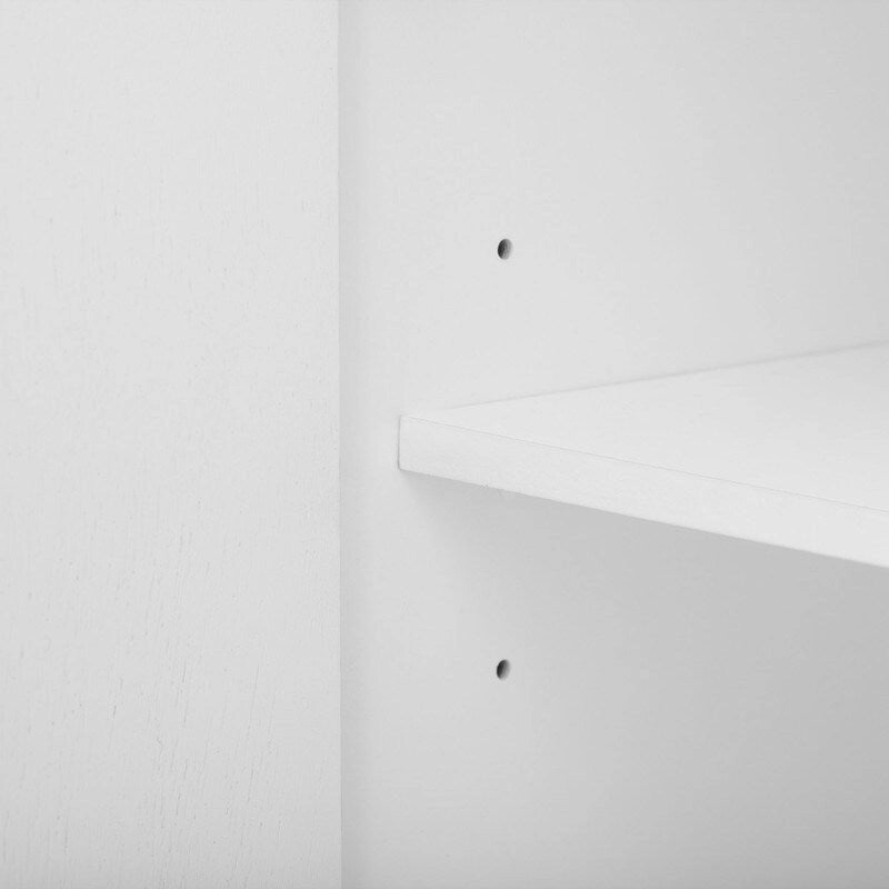 Meuble de rangement 4 portes en MDF et placage de bois, blanc/marine/noir, avec 3 étagères réglables et pieds en fer