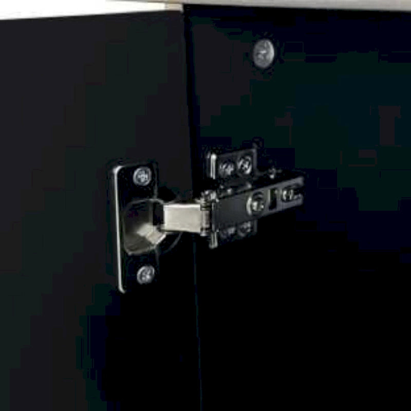Buffet 4 portes vert olive/champagne avec étagères réglables