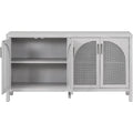 Buffet à 4 portes en rotin gris/blanc/noir