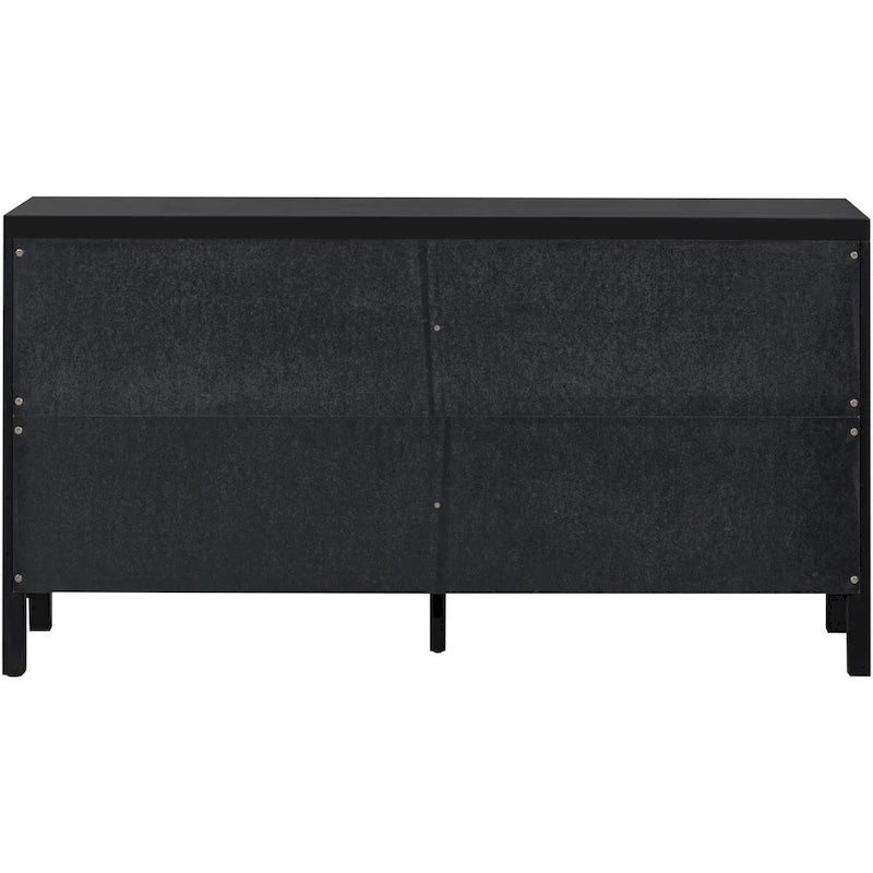 Buffet à 4 portes en rotin gris/blanc/noir