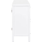 Buffet à 4 portes en rotin gris/blanc/noir