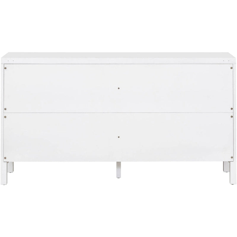 Buffet à 4 portes en rotin gris/blanc/noir