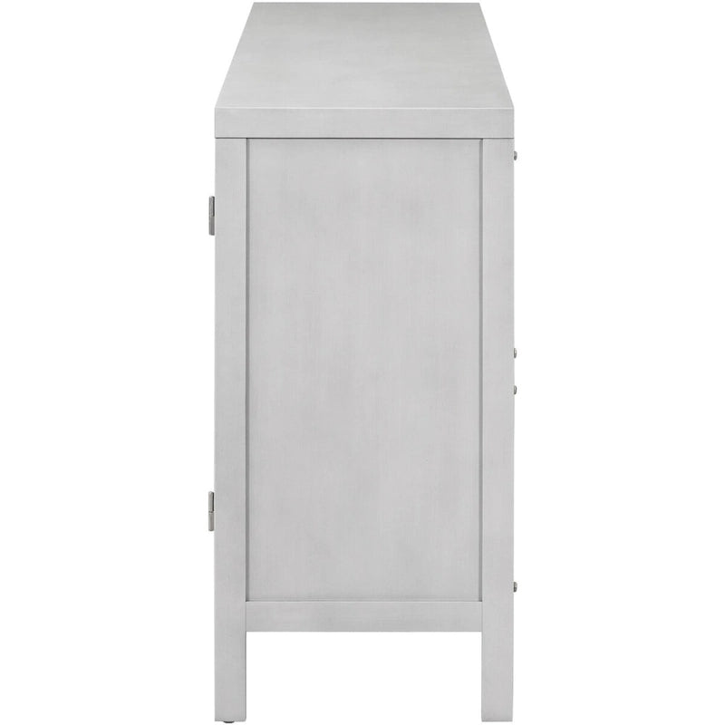 Buffet à 4 portes en rotin gris/blanc/noir