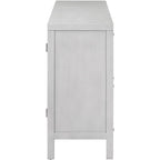 Buffet à 4 portes en rotin gris/blanc/noir